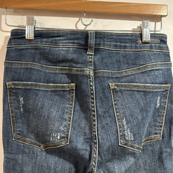Pilcro jeans anthropologie sz 27 skinny high rise Dark Blue Jeans distressed - Picture 4 of 7